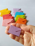 100 Tiny Miniature Envelopes, 1x1.5", very tiny cute tooth fairy envelopes, a set of 100 color envelopes