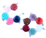 12pcs Rose Flower Shape Gemstone Handmade Carved Healing Chakra Beads Crystal Quartz DIY Stone