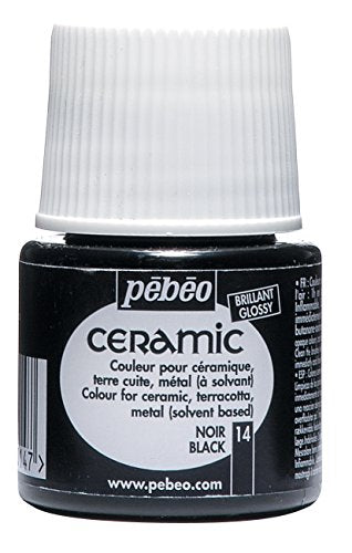Pebeo Ceramic Enamel Effect Paint, 45 mL, Black