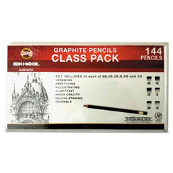 Toison d'Or Graphite Pencils, 3.8 mm, Class Pack, 6 Shades, 6B-2H, 24/Set