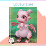 QFXFL BJD Doll, Pink Dragon Safe and Non-Toxic Resin Material1/8 SD Dolls 5.9 Inch Ball Jointed Doll DIY Toys Best Gift for Girls