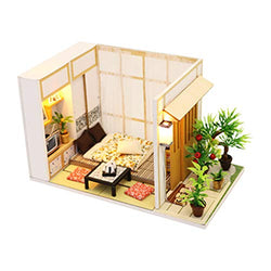 Karooch DIY Charming Dollhouse Kit Miniature 3D Japanese Style Tatami Room House Kits with Dust Cover Best Birthday Gifts for Baby Girls