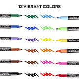 144 Pack Permanent Markers with Fine Tip, Liqinkol Bulk Pack Permanent Marker 12 Assorted Colors, 12 Bright Colors Fine Point Permanent Markers For Kids and Adult Coloring on Wood, Stone, Glass as Office, School Supplies …