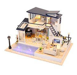 Flever Dollhouse Miniature DIY House Kit Creative Room with Furniture for Romantic Artwork Gift-Mermaid Tribe