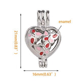 Fantasy 10pcs New Enamel Process Heart Shape Pearl Bead Cage Pendant Essential Oil Scent Diffuser