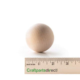 2 Inch Wooden Round Ball | DIY Decorative Wood Crafting Balls | Unfinished Wood Spheres | Decanter Wooden Ball Corks - by Craftpartsdirect.com | Bag of 25