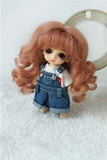 Doll Wigs D20313 Long Princess Wave Mohair BJD Doll Wigs (Dark Pink, 3-4inch)