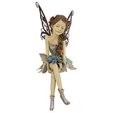 Design Toscano HF326063 Fannie the Garden Fairy Sitting Statue, 12 Inch, Polyresin, Full Color,Single,12"