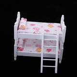 Dollhouse Furniture 1 12 Scale Wooden Bunk Bed and Mattress Set