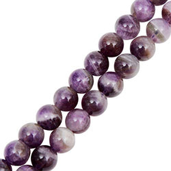 Genuine Natural Stone Beads Amethyst Round Loose Gemstone 8mm 1 Strand 15.5"45-47pcs DIY Charm