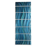 Statements2000 Modern Aqua Blue Water-Inspired Metal Wall Art - Abstract Multi-Panel Contemporary Home & Office Decor- Calm Before The Storm by Jon Allen