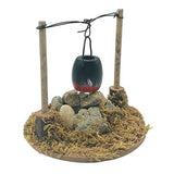 F Fityle 1:12 Hanging Burning Stove Wood Burner Pot Model for Miniature Dollhouse Garden