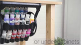 Plaid Rotational Organizer Storage Container That Stores 24 Standard 2 fl oz Bottles of Acrylic Paint for DIY Arts and Crafts, 31100, Black