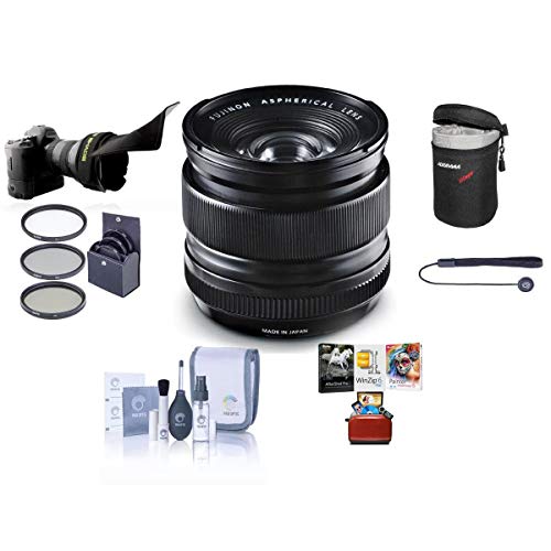 Fujifilm XF 14mm (21mm) F2.8 R Lens - Bundle with 58mm Filter Kit, Lens Case, Flex Lens Shade, Cleaning Kit, Capleash, Mac Software Package