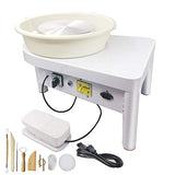 Loyesm Pottery Wheel 350W 25CM Pottery Forming Machine Ceramic Machine for Work Clay Art Craft DIY with Foot Pedal and Detachable Basin