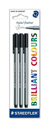 STAEDTLER 334-9 Bk3 Fineliner Triplus, 3 St, Triangular, 0.3 mm, Blister Card, Black