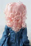 JD187 8-9inch 21-23cm Long Curly Princess Mohair BJD Wigs 1/3 SD Doll Accessories (Pink)