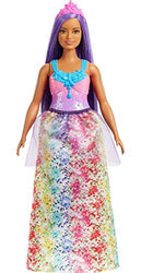 Barbie Dreamtopia Princess Doll (Curvy, Purple Hair), with Sparkly Bodice, Princess Skirt and Tiara, Toy for Kids Ages 3 Years Old and Up
