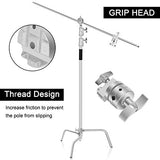 Emart 10ft/3m Heavy Duty C Stands, Adjustable Aluminum Alloy Photography C-Stand with Holding Boom Arm and Grip Head Kit for Photo Video Studio, Monolight, Reflector, Softbox - 2 Pack