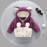 heavKin-clothes 1-6Y Toddler Kids Baby Girls Windproof Jacket Coat Winter Rabbit Hooded Thicken Warm Plush Outwear (Purple, 5-6 Years)