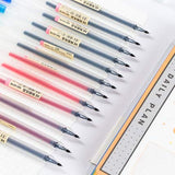 Premium MUJI Style Gel Ink Ball Point Pen [0.5mm] for Office School Stationery Supply (12PCS Colorful)