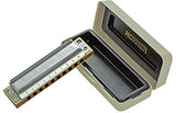 Hohner Marine Band 1896 Harmonica - Key of A Bundle with Zip Case, Instructional Manual, and Austin Bazaar Polishing Cloth