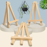 40 Pack 5 Inch Mini Wood Display Easel Artist Easel Triangle Cards Stand Small Tabletop Painting Wood Easel Holder Stand Mini Tripod Easel Stand Portable Crafts Easels for Kids Party Display Supply