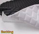 Vinyl Grain Texture Quilted Foam BLACK Fabric 2" x 3" Diamond With 3/8" Foam Backing Upholstery /