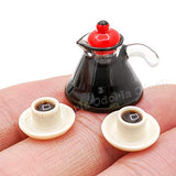 Odoria 1:12 Miniature Coffee Pot Cups Mugs Maker Dollhouse Furniture Decoration Accessories