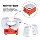 TZUTOGETHER Mini Electric Pottery Wheel Machine, 10cm Adjustable Speed Pottery Wheel for Kids with Detachable Basin, Suitable for School Ceramic Teaching, Pottery Bar, DIY Shop or Home use. (red)