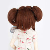 14-15cm Inch BJD SD Doll Wig 1/3 bjd Doll Wig Heat Resistant Fiber Short Brownish Red Curly Doll Hair SD BJD Doll Wig