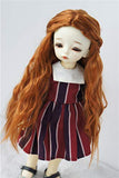 JD119 6-7inch 16-18 cm Long Curly Princess Doll Wigs 1/6 YOSD Synthetic Mohair BJD Wigs Vinyl Doll Accessories (Carrot)