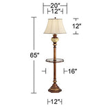 Kathy Ireland 65" HIgh Night Light Glass Tray Floor Lamp