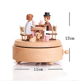 Blackmasksu Music Boxes for Girls Wooden Music Box Carousel Castle Toy Valentine's Day Decoration Birthday Gifts for Lover Friends Gray