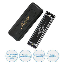 Mippy Harmonica, Key of C 10 Holes 20 Tones Blues Harmonica Perfect Gift for Beginners, Professional, Students, Kid