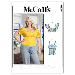 McCall's Misses' Shirred Top Sewing Pattern Kit, Code M8200, Sizes 8-10-12-14-16, Multicolor