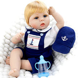 Milidool Reborn Baby Doll 22 inch Lifelike Realistic Weighted Newborn Prince Boy Dolls with Intellectual Toy Set