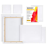 MIAHART Multi-Pack Stretched White Blank Canvas 8 Pack Artist Blank Canvas Frame in 4x4", 6x8", 8x12",12x16" for Acrylic, Oil Water Painting Board Wet or Dry Art Media Artists