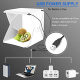 EMART Light Box Photography, LED Photo Studio Tent, Table Top White Portable Mini Lightbox with Phone Tripod for Small Product, Photoshoot, Jewelry, Food