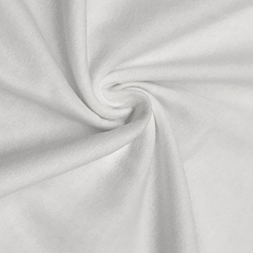 Cotton Flannel Fabric 45" Wide Soft Warm Comfy 10+ Colors By The Yard (White, 1 YARD)