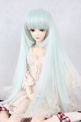 (22-24CM) BJD Doll Hair Wig 1/3 SD DZ DOD LUTS / Ice-Blue, Long Straight Hair / FBE058