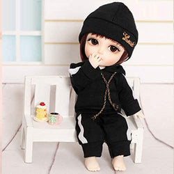 MEESock 3Pcs Fashion Sports Suit BJD Doll Clothes Hoodie + Trousers + Hat for 1/8 SD Doll Party Dress Up (No Doll)