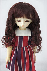 JD162 6-7'' 16-18CM YOSD Long Curly Sauvage Mohair Doll Wigs 1/6 BJD Doll Accessories (Dark Brown)