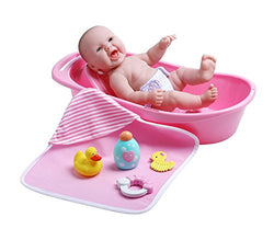 JC Toys La Newborn Realistic Baby Doll Bathtub Gift Set Featuring 13" All Vinyl Newborn Doll (8 Piece)