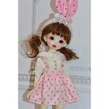 HMANE BJD Doll Clothes, Pink Little Dot Suspender Skirt for 1/6 BJD Dolls (No Doll)