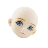 HEALLILY 1/3 BJD Doll Head Mold with Removable 3D Eyes for DIY Makeup Head Accessory