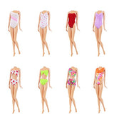 ZITA ELEMENT 10 Sets Bikini Swimwear Swimsuits Clothes and 10 Shoes for 11.5 Inch Girl Doll Fashion Handmade Beach Outfits