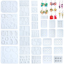 36 Pcs Resin Jewelry Molds Silicone Resin Earring Mold for Epoxy Resin Necklace Bracelet Rings Dangle Pendant Molds Jewelry Resin Casting Molds for Beginners Women Girls DIY Craft Supplies
