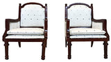 Inusitus Set of 2 | Wooden Dollhouse Armchairs | Dinning Lounge Chairs | Dolls House Furniture | Dark Brown Walnut Finish | 1/12 Scale (Dark-Wood)