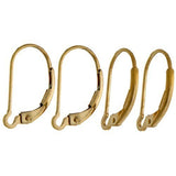 Leaver Back Earring Findings, OnFine2016 50pcs Gold-plated Brass Leverback Plain with Open Loop